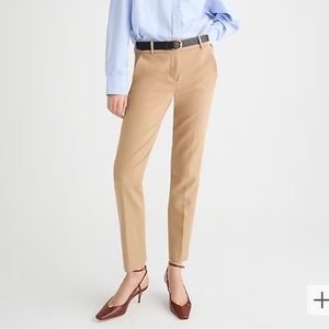 J. Crew Cameron Tan Beige Camel Slim Pleated Stretch Trousers Size 4 Retail $180